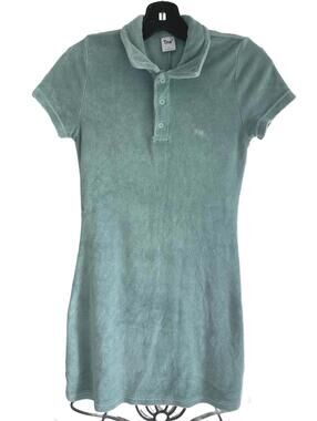 Tna Women's Blue Soft Terry Polo Dress - Size S